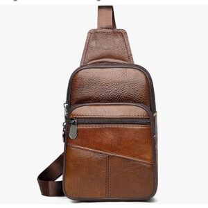 Brown Men’s Crossbody Sling Bag Shoulder Bag